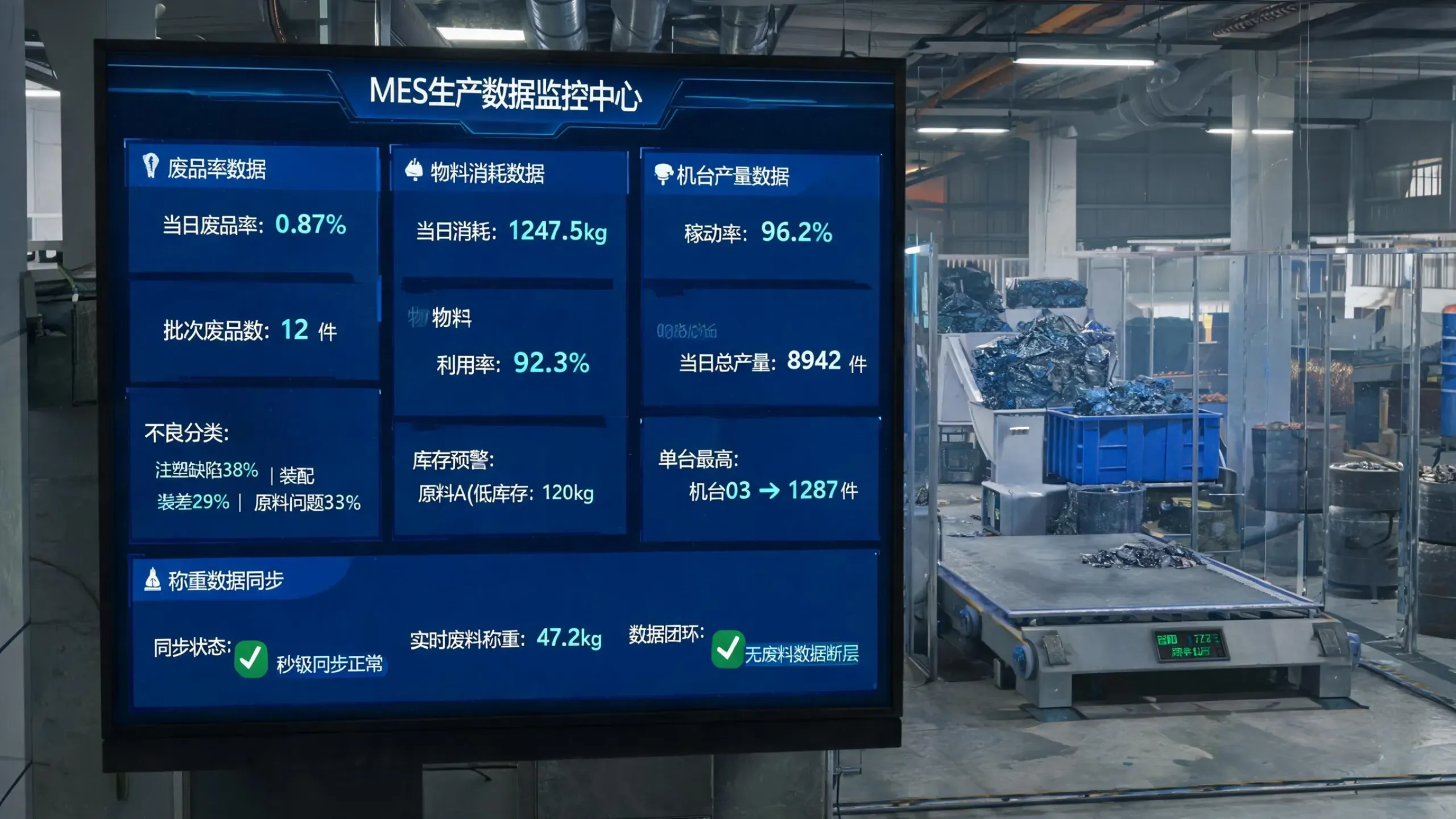 MES系统废料数据展示